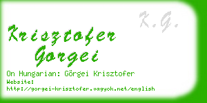 krisztofer gorgei business card